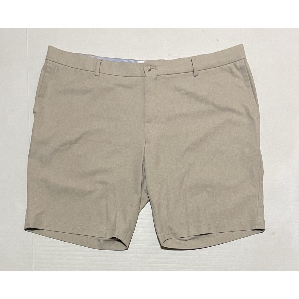 Peter Millar Golf Chino Shorts Mens Size 42 X 9 Beige Flat Front Performance